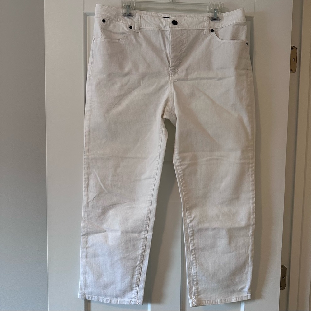 Talbots Heritage White Straight Leg Jeans Size 14